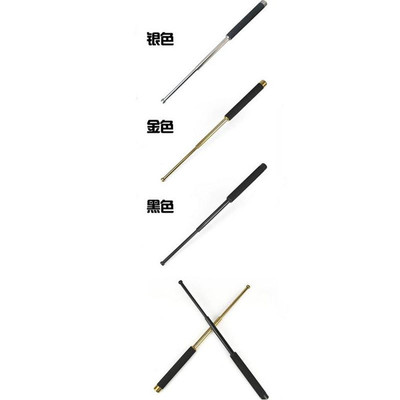 【三美系列】硬合金伸縮棍 防身甩棍 鋼制防身武器三節伸縮短棍子 銀色64cm圖片,高清實拍圖-蘇寧易購
